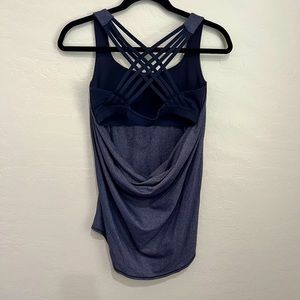Lululemon Free To Be Wild Navy Blue Tank Top with Strappy Sports Bra, Size 6